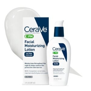 CeraVe PM Facial Moisturizing Lotion, Night Cream with Hyaluronic Acid and Niacinamide