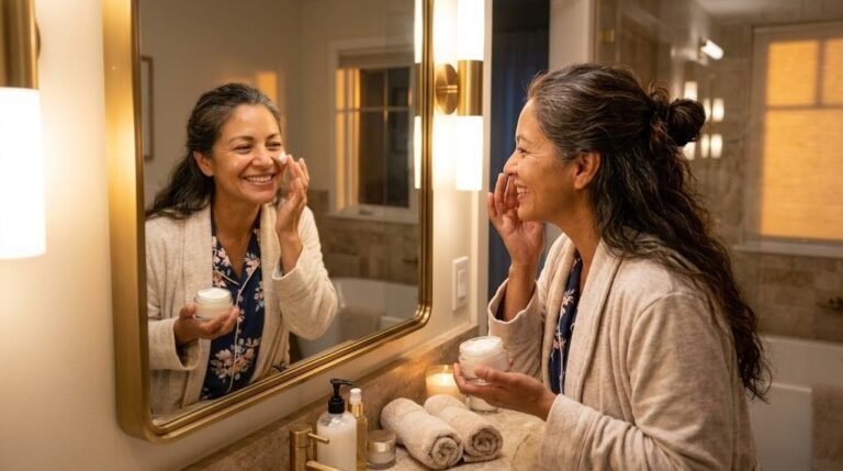 retinoid night cream use on mature skin